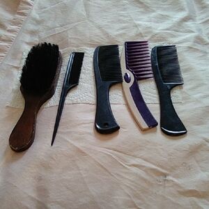 Women's Hair Styling Comb and Brush Set - Black and Purple